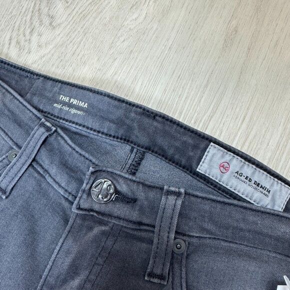 AG Adriano Goldschmied The Prima Mid Rise Cigarette Jeans Womens 27 Gray Faded - Picture 4 of 4